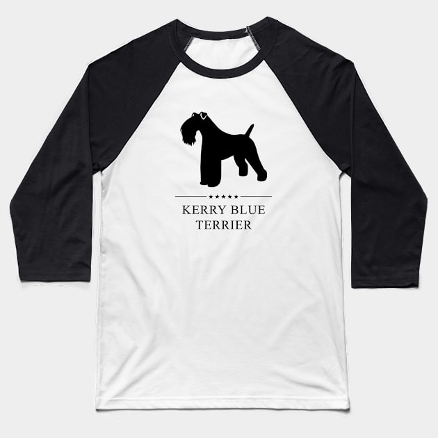 Kerry Blue Terrier Black Silhouette Baseball T-Shirt by millersye